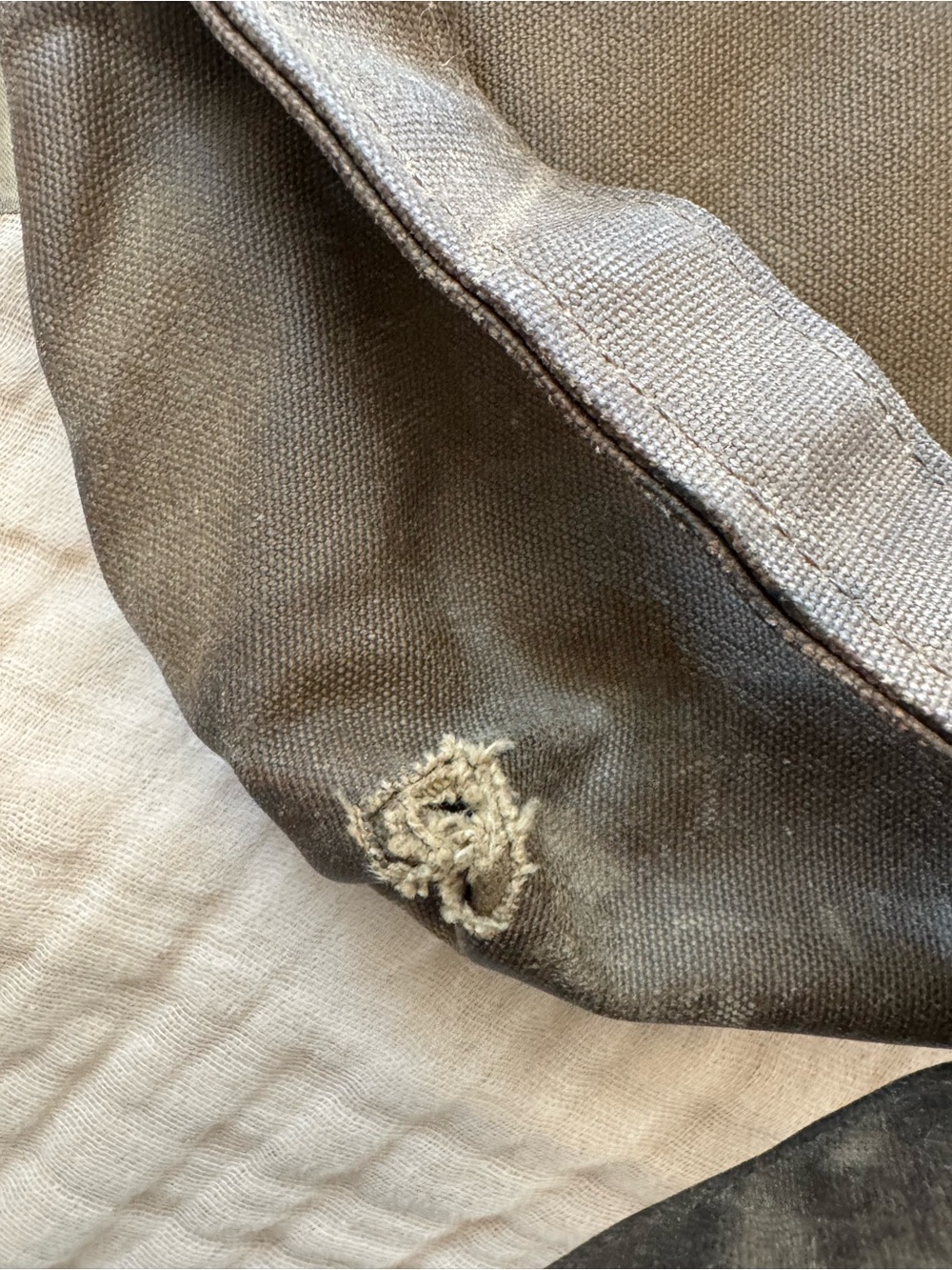 Wax Canvas Roll-Top Backpack with Wool Pendleton Aztec Pattern - Picture 4 of 5